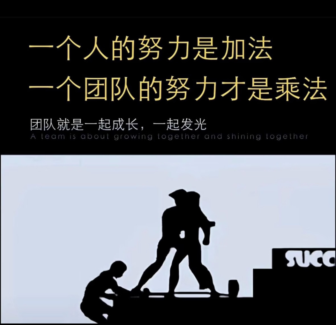 与对的人同行，互相成就，共同成长！一个人的努力是加法 一个团队的努力才是乘法 与对的人同行，互相成就，共同成长！ 强者会传递能量，带动朋友向上前行；消极的人则会消耗热情，让彼此陷入低谷。人生的轨迹，